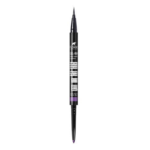 Kokie Gel Ink Διπλής Όψεως Eyeliner (Amethyst/Ματ Μαύρο) 2