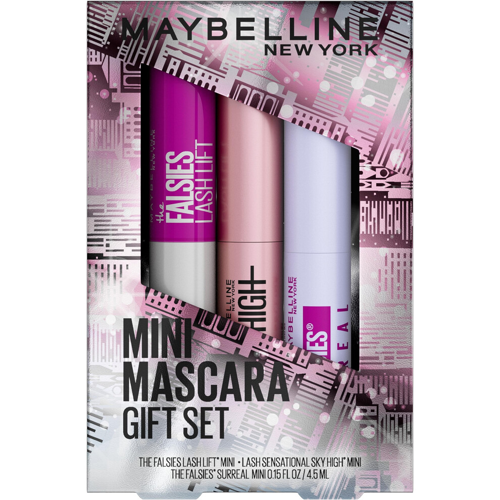Maybelline Mini Mascara Set  Includes Falsies  Sky High  Lash Lift Mascaras in Blackest Black  1 Mini Makeup Set