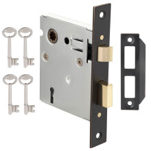 Toptotoo Mortise Lock Set Interior Door Old Door Lock Replacement Parts Antique Vintage Door Lock Hardware Skeleton Keys and Reversible Latch Mor