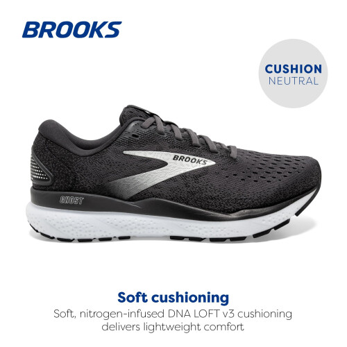 Brooks Brooks Γυναικεία Παπούτσια Τρεξίματος Ghost 16 - Μαύρο/Γκρι/Άσπρο - 6 Φαρδύ 1