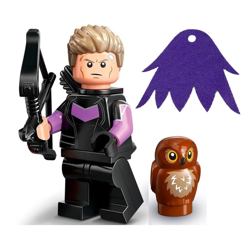 Lego Marvel Series 2 Minifigure: Hawkeye With Maleficent Cape Purple