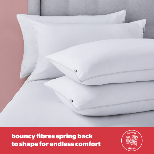 Silentnight Silentnight Luxury Overlocked Bounceback Pillows 4 Pack Medium Support 1