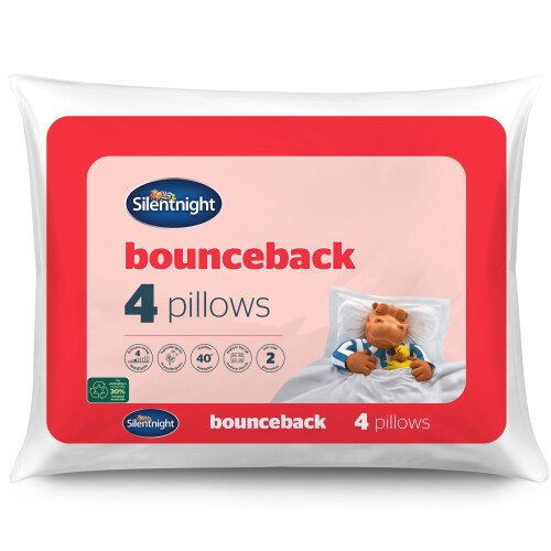 Silentnight Silentnight Luxury Overlocked Bounceback Pillows 4 Pack Medium Support