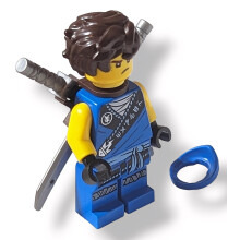 LEGO Minifig rka Fig rka nind u Legacy Jaya Blue s dvojit m vzorom na n krcn ku a plastov mi katanami zo 71735. Vek 8+.