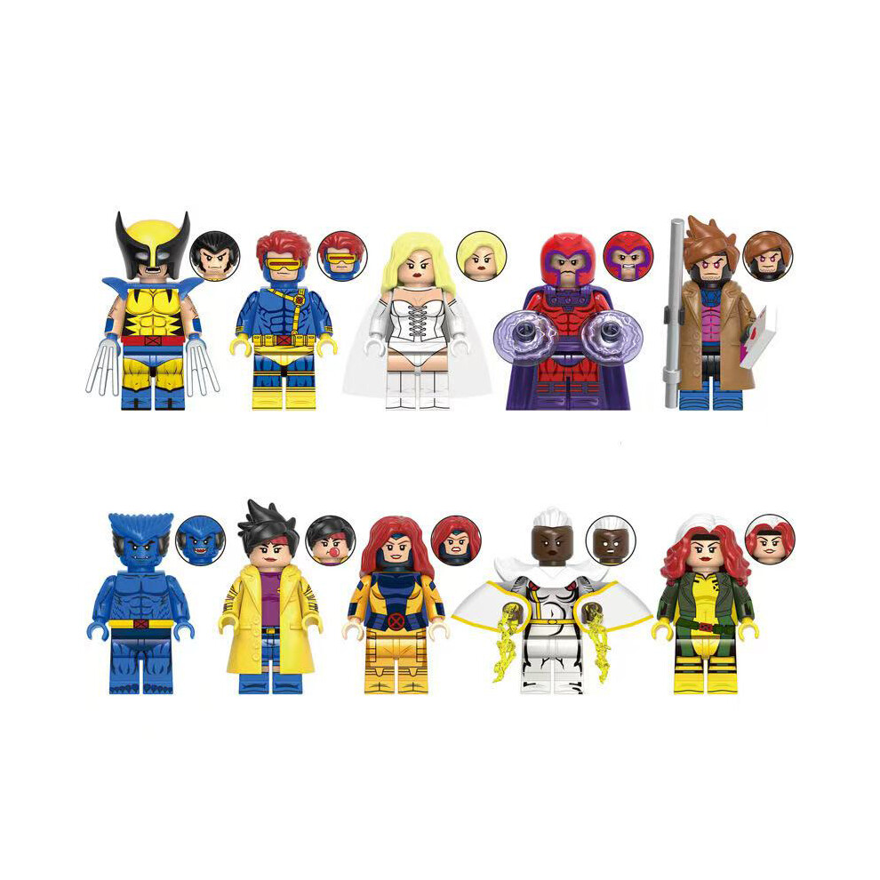 Bonxaif (10Pcs X-Men) 34Pcs X-Men Minifigures Toys Fit Lego