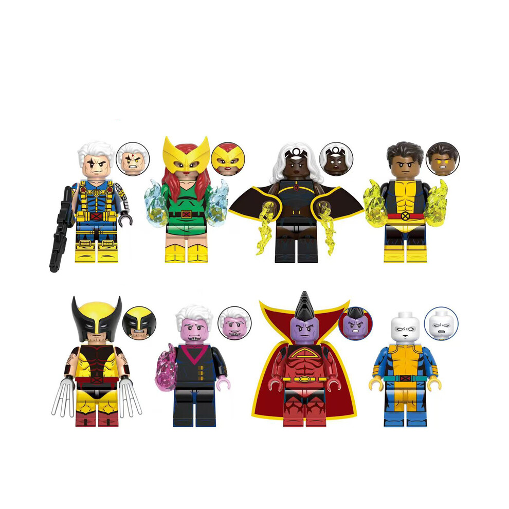 Bonxaif (8Pcs X-Men-B) 34Pcs X-Men Minifigures Toys Fit Lego