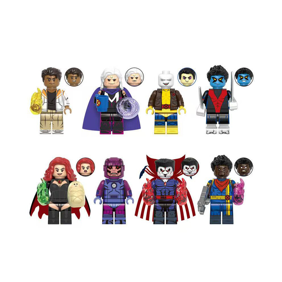 Bonxaif (8Pcs X-Men-C) 34Pcs X-Men Minifigures Toys Fit Lego