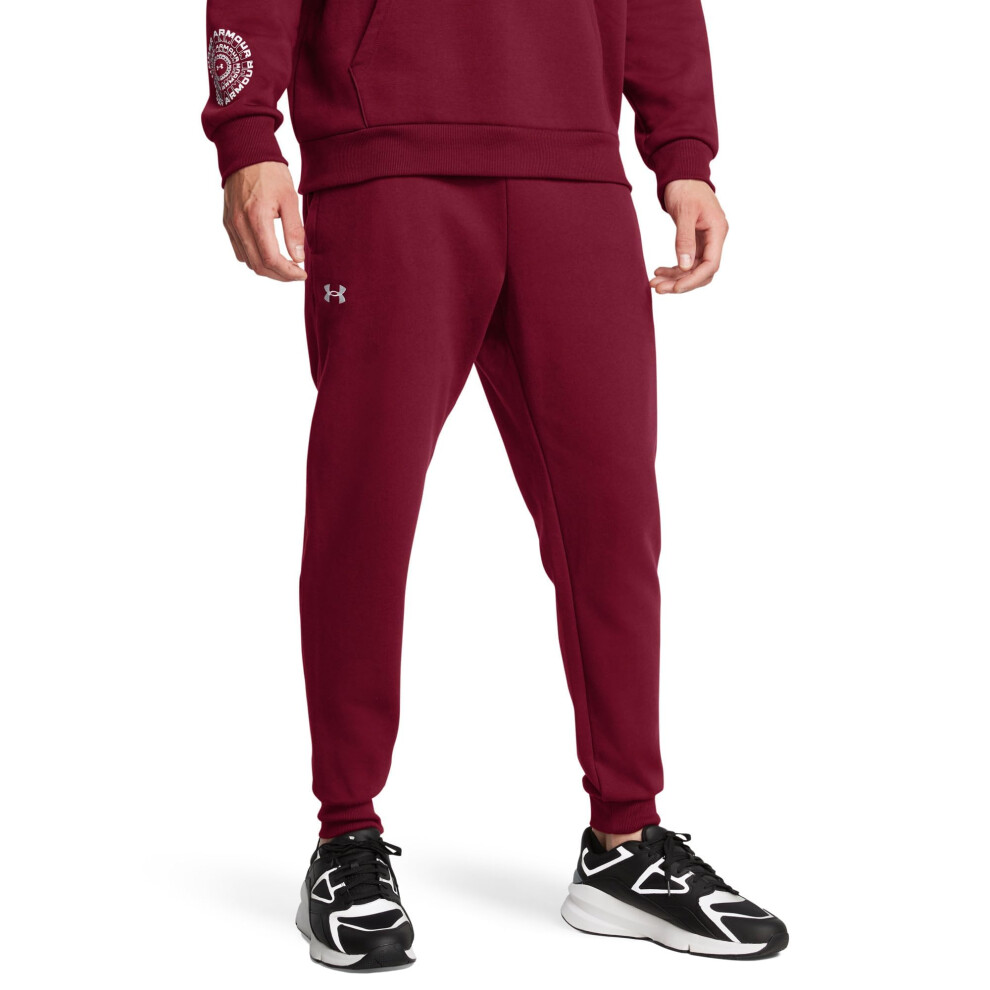 Under Armour Men's Rival Fleece Joggers  625 Cardinal / / White  Small