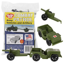 TimMee Combat Patrol Willys & Artilleri - OD Grön 4-delat Lekset USA Tillverkat