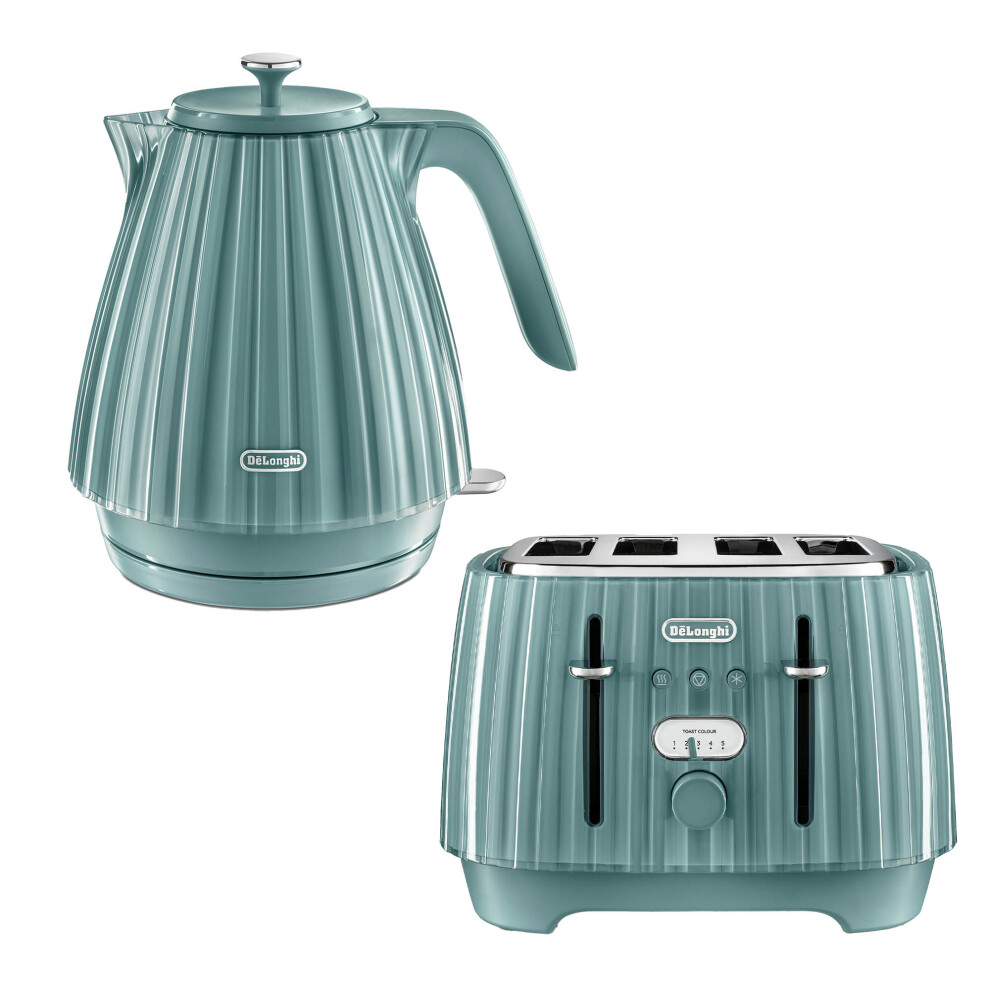 Delonghi Ballerina 1.7L Kettle & 4 Slice Toaster - Green - Plastic - Image 2