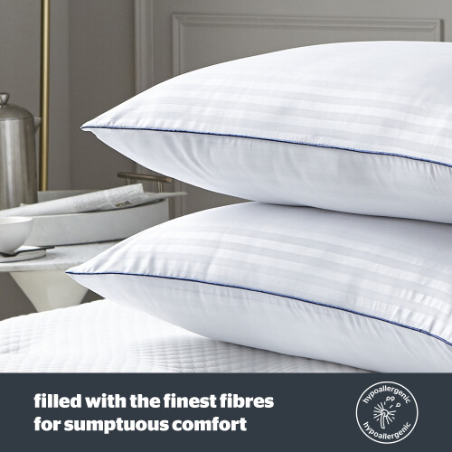 Silentnight Silentnight Luxury Hotel Collection Piped Pillows 4 Pack Medium Support 2