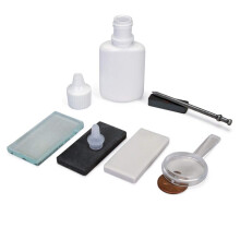 United Scientific Mineral ID Kit - 7 Pieces - Includes Streak Plates  Glass Plate  Dropper Bottle  Magnet  Nail  & Hand Lens - Great for Geo