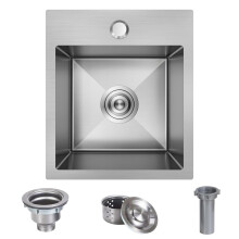 13 x 15 Inch Drop In Bar Sink  Small Kitchen Sink Single Bowl Topmount Bar Prep Sink 18 Gauge Stainless Steel Bar Sink with Bask