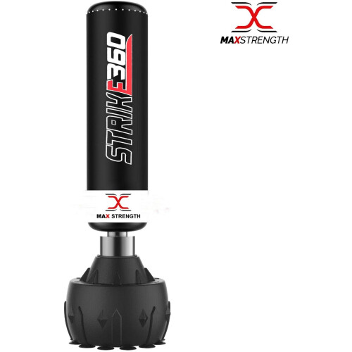 MAXSTRENGTH Freestanding Boxing Punch Bag - 6ft, Black/White 2