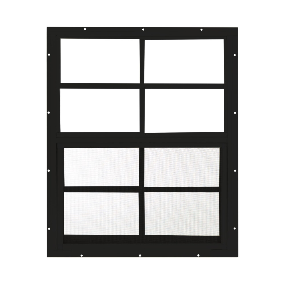 Shed Window 18 W x 23 H  Flush Mount Black for Sheds  Playhouses  and Chicken Coops 1 PK W1823BLKBX1
