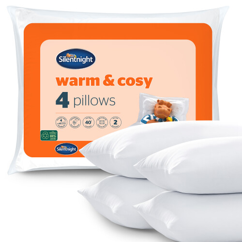 Silentnight Silentnight Warm And Cosy Pillows 4 Pack Hypoallergenic Medium Support