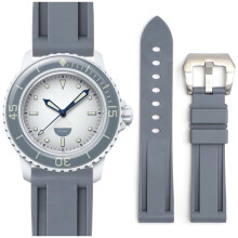 Stanchev Rem för Blancpain x Swatch, 22mm Mjuk Gummivattentålig Ersättningsrem för Swatch Blancpain Fifty Fathoms