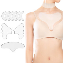 Donmnemb 11pcs Patches de Silicone para Rugas, Reutilizáveis para Peito, Pescoço e Olhos