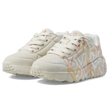 Skechers Girls UNO LITE-Metallic Love Sneaker Natural/Multi 11 Little Kid
