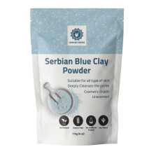 Hebhac Herbs Serbian Blue Clay Powder for Facial Masks  Creams  Skin Tightening  Body Wraps Scrubs  and Soap Making 114g 4oz