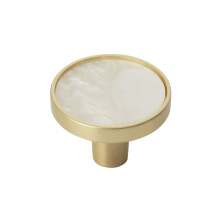 Amerock 2PK36971MOP Accents Round Cabinet Knob | Furniture Knob | Gold/Mother of Pearl Decorative Drawer Pull