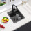 VCCUCINE Γκρι Μπαρ Νεροχύτης Drop in, 15 x 15 Ίντσες Topmount RV Μικρή Κουζίνα 3