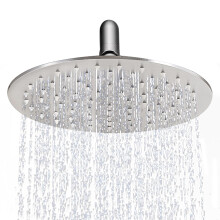 AULEEND 8 Inch Round Rain Shower head High Flow Stainless Steel Rainfall Shower Head High Pressure Design Brushed Nickel 8