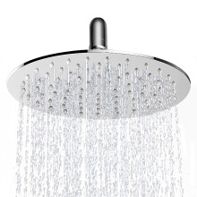 AULEEND 8 Inch Round Rain Shower head High Flow Stainless Steel Rainfall Shower Head High Pressure Design Chrome 8