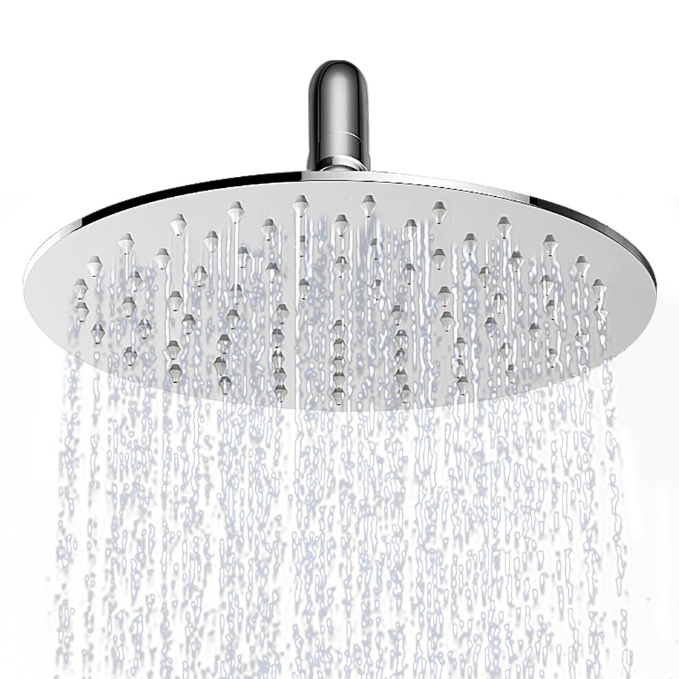 AULEEND 8 Inch Round Rain Shower head  High Flow Stainless Steel Rainfall Shower Head  High Pressure Design Chrome  8-image-OPC-PFRRYVC-NEW