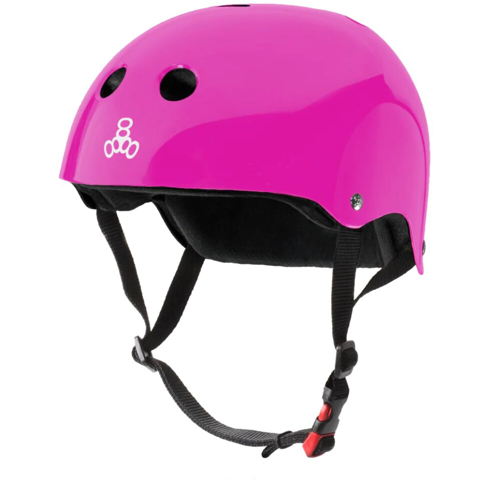 Triple Eight The Certified Sweatsaver Helmet for Skateboarding  BMX  Roller Derby and Roller Skating  Pink Glossy  L/XL-image-OPC-PFY8P82-NEW