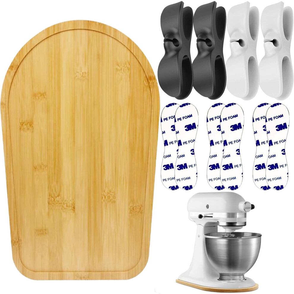 Curseur de mixeur Kitchenaid en bambou compatible avec la t   te inclinable Kitchenaid 4,5-5 pintes, plateau coulissant pour plan de travail de cui