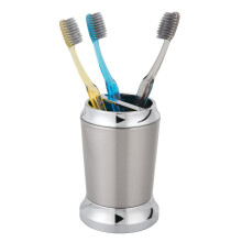 Suport de din?i din o?el inoxidabil Idesign Colec?ia Preston - 3 """" x 3 """" x 4.5 Finisaj mpar?it ?i crom