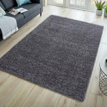 (80x150 cm (2ft 8in x 5ft) - Large Runner Rug/Carpet) Non Slip Rugs Living Room Bed Room Shaggy Grey Rug