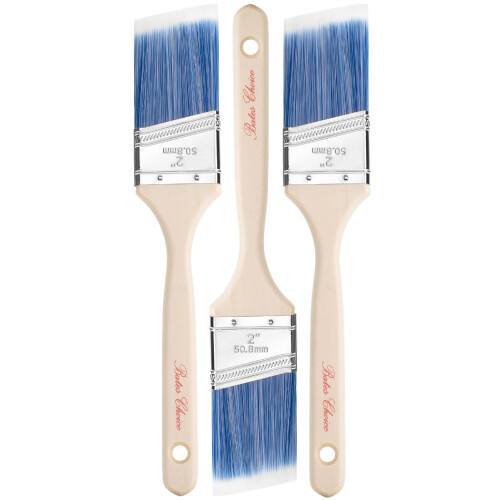 Bates Brinche Brushes 2 polegadas 3 pinc  is de   ngulo de embalagem Bracete de madeira tratada Pinc  is