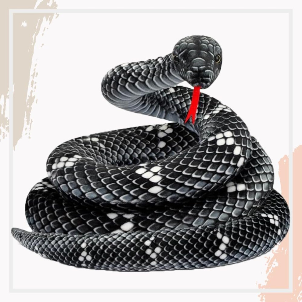 YUKOUQIAN Serpent en peluche Animal en peluche Serpent 75 pouces pour filles gar   ons No   l (serpent noir)