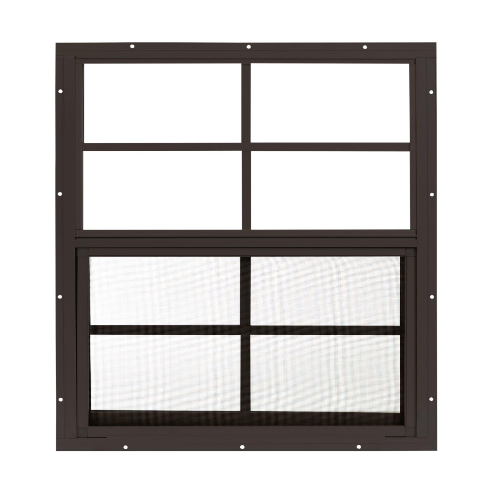 Shed Window 24 W x 27 H  Flush Mount for Sheds  Playhouses  and Chicken Coops 1 PK Brown