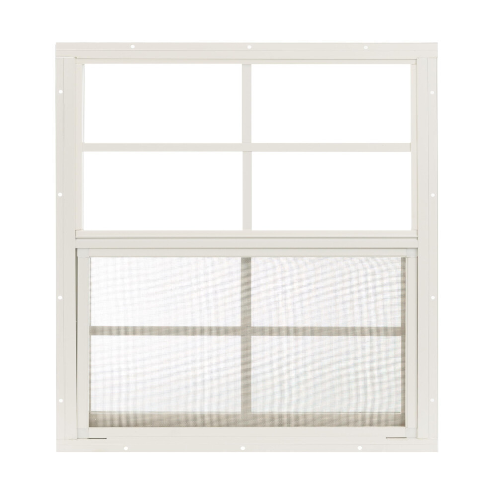 Shed Window 24 W x 27 H  Flush Mount for Sheds  Playhouses  and Chicken Coops 1 PK White