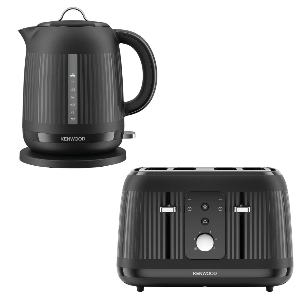 Kenwood Dawn 1.7L Kettle & 4 Slice Toaster Set, Midnight Black