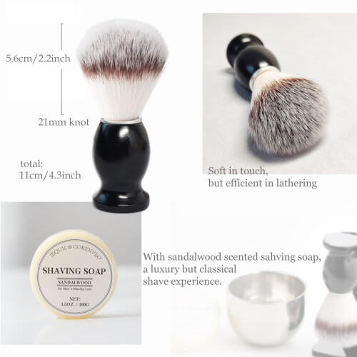 Set de perie de barbierit pentru barba?i Set de barbierit 4pcs include barbierea de barbierit de barbierit 2