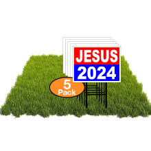 Dopravn znacka Eco JESUS 2024, obojstrann , 30,5 x 40,5 cm, so stojanom