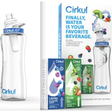 Cirkul 32oz Plastic Starter Kit w/Navy Blue Lid  2 Flavor Cartridges B