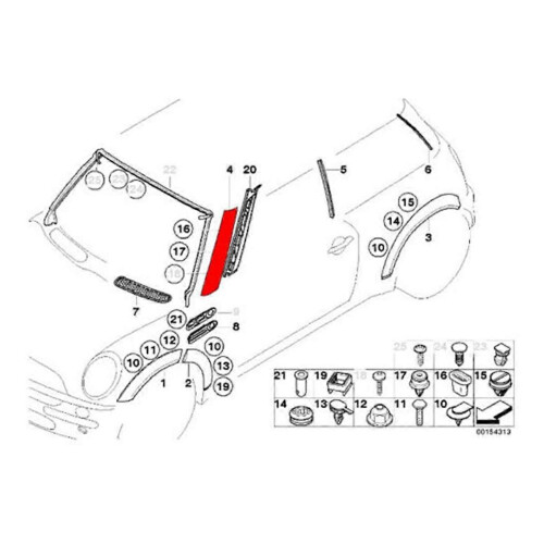Right Front Windshield A-Pillar Trim Panel 51137128158 for R50 R52 R53 2001-2008 Window Post Trim Cover 2