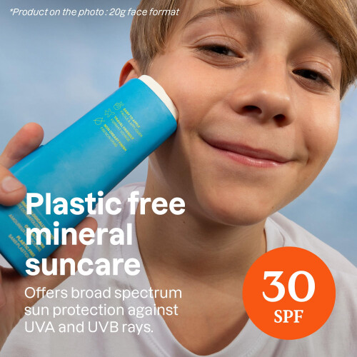 ATTITUDE Αντηλιακό Stick για Παιδιά, SPF 30, Εγκεκριμένο EWG, Χωρίς Πλαστικό, Προστασία UVA/UVB 1
