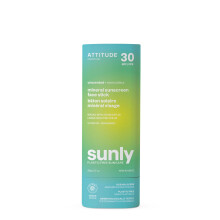 ATTITUDE Mineral Face Solcreme Stick med zinkoxid SPF 30 EWG verificeret plastikfri bredspektret UVA/UVB-beskyttelse Dermatologisk testet vegansk