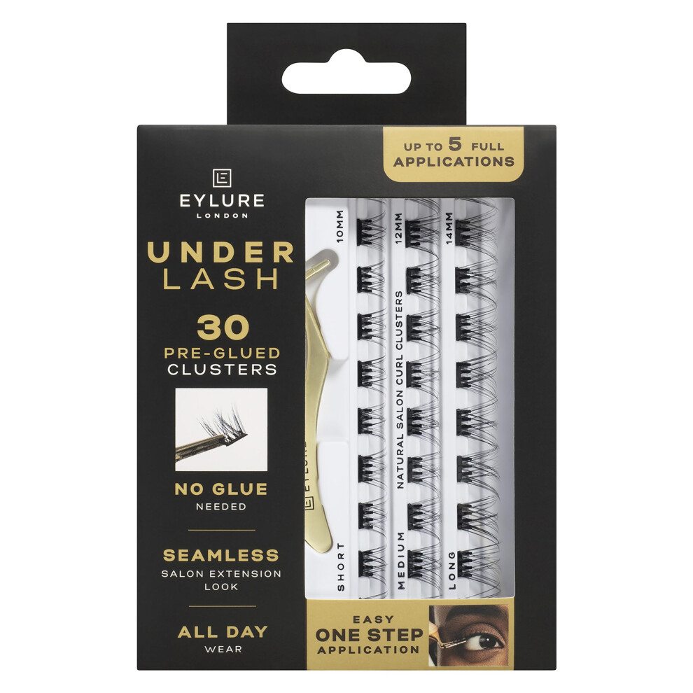 Eylure Underlash Press On Pre-Glued Lash Clusters, 30 Count Includes Applicator, No Glue Needed, Up to 5 Applications