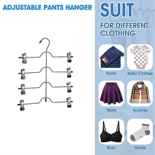 Organization and Storage Pants Hangers Space Saving, 4 Tier Closet and Storage,Grey 2