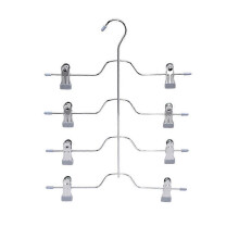 Organization and Storage Pants Hangers Space Saving, 4 Tier Closet and Storage,Grey
