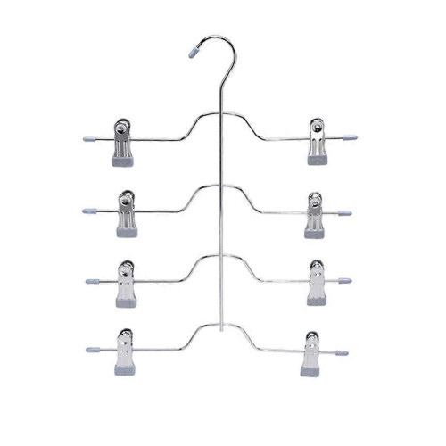 Organization and Storage Pants Hangers Space Saving, 4 Tier Closet and Storage,Grey
