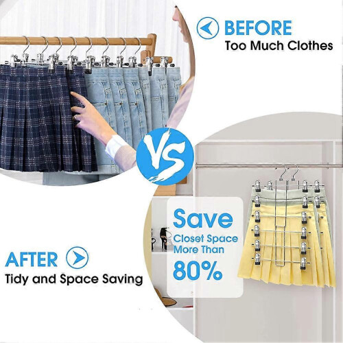 Organization and Storage Pants Hangers Space Saving, 4 Tier Closet and Storage,Grey 1