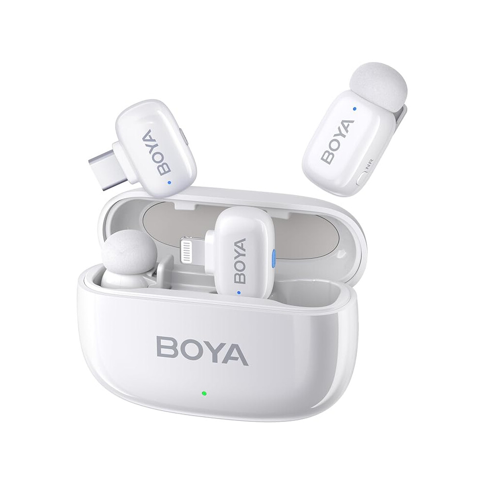 Boyamini Wireless Lavalier Microphone for iPhone/iPad Android Device with 2 Plugs&2 Ultra Mini Mics with 30H Usage-image-OPC-PG95DC2-NEW